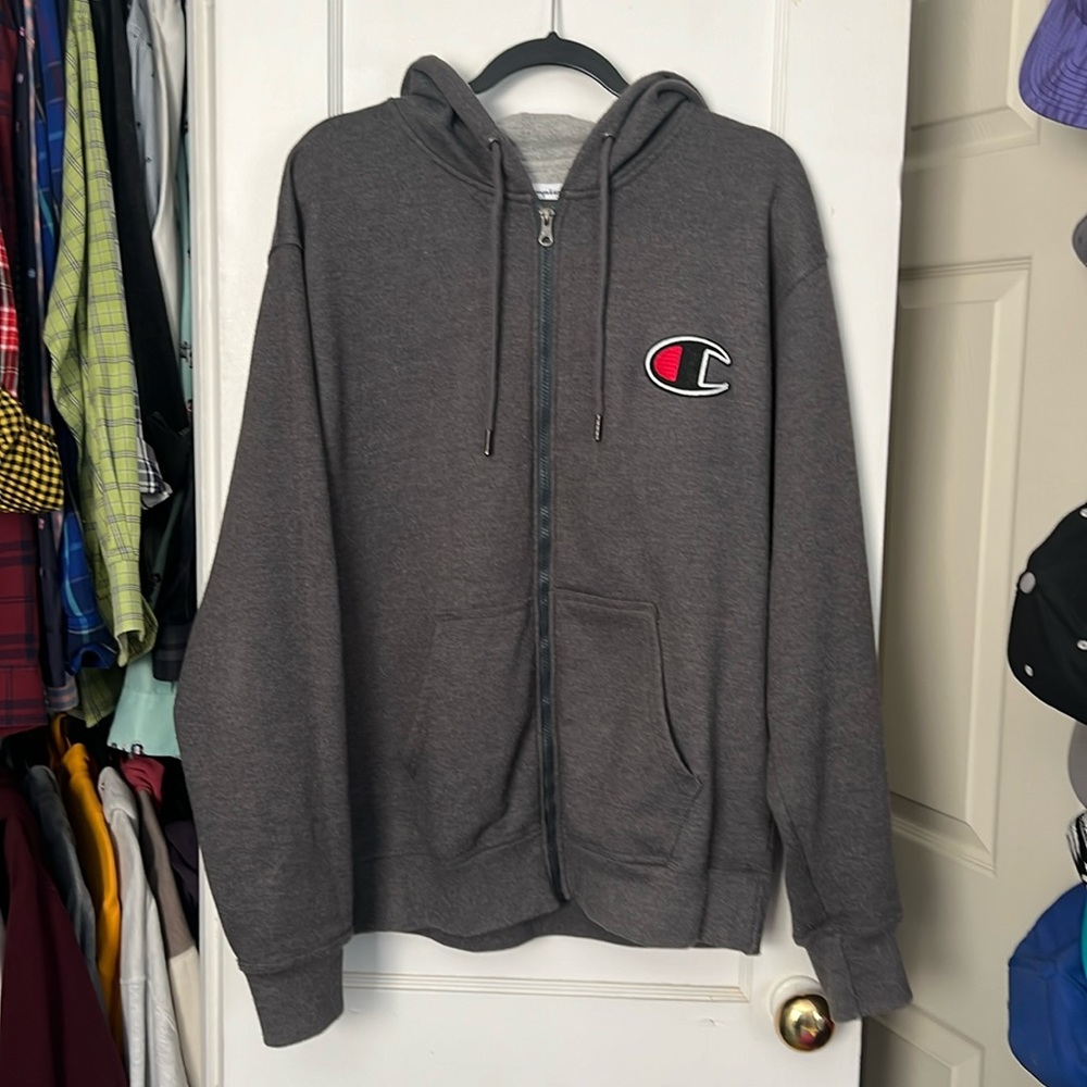 Champion Grey Zip-Up Hoodie
